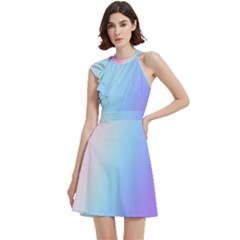 Cocktail Party Halter Sleeveless Dress With Pockets 