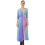 Pastel Rainbow, Color Button Up Boho Maxi Dress