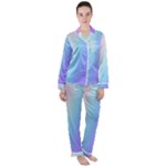 Pastel Rainbow, Color Women s Long Sleeve Satin Pajamas Set	