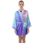 Pastel Rainbow, Color Long Sleeve Satin Kimono