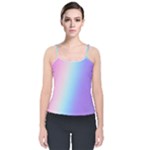 Pastel Rainbow, Color Velvet Spaghetti Strap Top