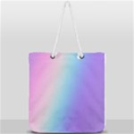 Pastel Rainbow, Color Full Print Rope Handle Tote (Large)