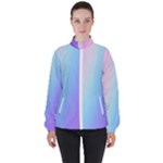 Pastel Rainbow, Color Women s High Neck Windbreaker