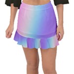 Pastel Rainbow, Color Fishtail Mini Chiffon Skirt