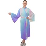 Pastel Rainbow, Color Maxi Velvet Kimono