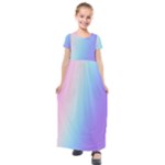 Pastel Rainbow, Color Kids  Short Sleeve Maxi Dress