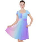 Pastel Rainbow, Color Cap Sleeve Midi Dress With Pockets