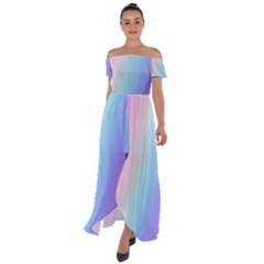 Off Shoulder Open Front Chiffon Dress 