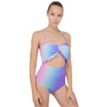 Pastel Rainbow, Color Scallop Top Cut Out Swimsuit