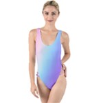 Pastel Rainbow, Color High Leg Strappy Swimsuit