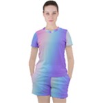 Pastel Rainbow, Color Women s T-Shirt and Shorts Set