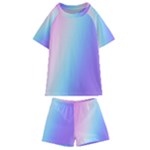 Pastel Rainbow, Color Kids  Swim T-Shirt and Shorts Set