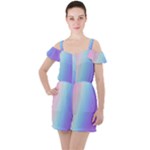 Pastel Rainbow, Color Ruffle Cut Out Chiffon Playsuit