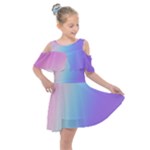 Pastel Rainbow, Color Kids  Shoulder Cutout Chiffon Dress