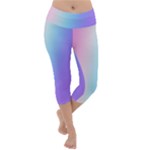 Pastel Rainbow, Color Lightweight Velour Capri Yoga Leggings