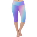 Pastel Rainbow, Color Lightweight Velour Cropped Yoga Leggings