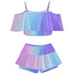 Pastel Rainbow, Color Kids  Off Shoulder Skirt Bikini