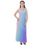 Pastel Rainbow, Color Sleeveless Velour Maxi Dress