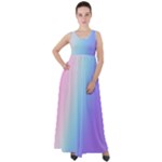 Pastel Rainbow, Color Empire Waist Velour Maxi Dress