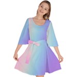 Pastel Rainbow, Color Velour Kimono Dress