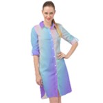 Pastel Rainbow, Color Long Sleeve Mini Shirt Dress