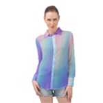 Pastel Rainbow, Color Long Sleeve Chiffon Shirt