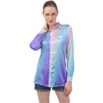 Pastel Rainbow, Color Long Sleeve Satin Shirt