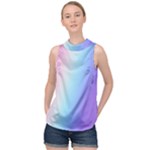 Pastel Rainbow, Color High Neck Satin Top