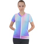 Pastel Rainbow, Color Short Sleeve Zip Up Jacket