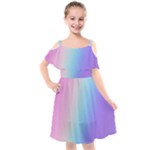 Pastel Rainbow, Color Kids  Cut Out Shoulders Chiffon Dress