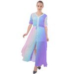 Pastel Rainbow, Color Waist Tie Boho Maxi Dress