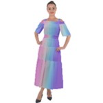 Pastel Rainbow, Color Shoulder Straps Boho Maxi Dress 