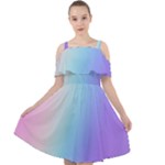 Pastel Rainbow, Color Cut Out Shoulders Dress