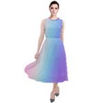 Pastel Rainbow, Color Round Neck Boho Dress