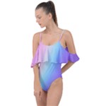 Pastel Rainbow, Color Drape Piece Swimsuit