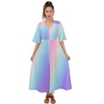 Pastel Rainbow, Color Kimono Sleeve Boho Dress