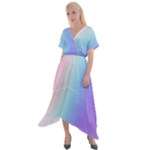 Pastel Rainbow, Color Cross Front Sharkbite Hem Maxi Dress