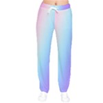 Pastel Rainbow, Color Women Velvet Drawstring Pants