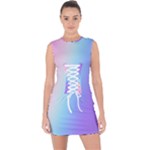 Pastel Rainbow, Color Lace Up Front Bodycon Dress