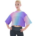 Pastel Rainbow, Color Mock Neck T-Shirt