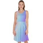 Pastel Rainbow, Color Knee Length Skater Dress With Pockets