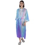 Pastel Rainbow, Color Maxi Satin Kimono