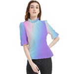 Pastel Rainbow, Color Frill Neck Blouse