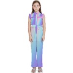 Pastel Rainbow, Color Kids  Sleeveless Ruffle Edge Band Collar Chiffon One Piece