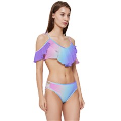 Ruffle Edge Tie Up Bikini Set	 