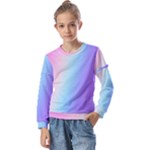 Pastel Rainbow, Color Kids  Long Sleeve T-Shirt with Frill 