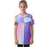 Pastel Rainbow, Color Fold Over Open Sleeve Top