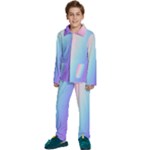 Pastel Rainbow, Color Kids  Long Sleeve Velvet Pajamas Set