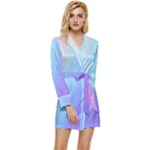 Pastel Rainbow, Color Long Sleeve Satin Robe