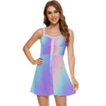 Pastel Rainbow, Color Ruffle Edge Bra Cup Chiffon Mini Dress